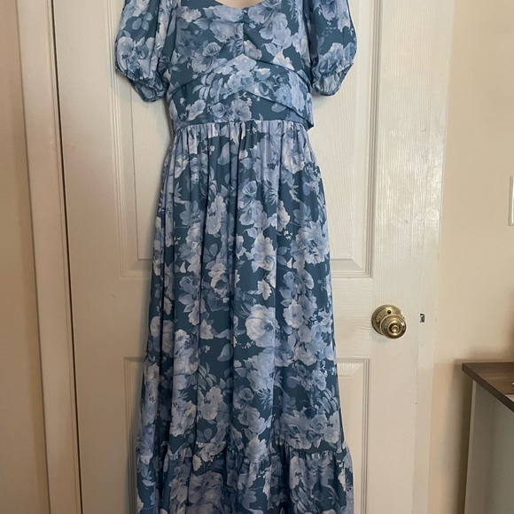 Altar’d State Elegant Floral Blue Maxi Dress - Picture 5 of 7